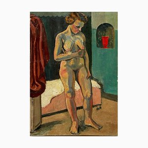 B. de Chateau Thierry, Nude Woman, Oil on Panel, 1930s-QKG-1383279