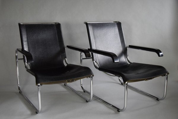 B35 Lounge Chairs in Black by Marcel Breuer for Thonet, Set of 2-IEI-1317834