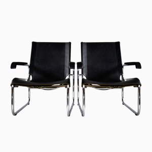 B35 Lounge Chairs in Black by Marcel Breuer for Thonet, Set of 2-IEI-1317834