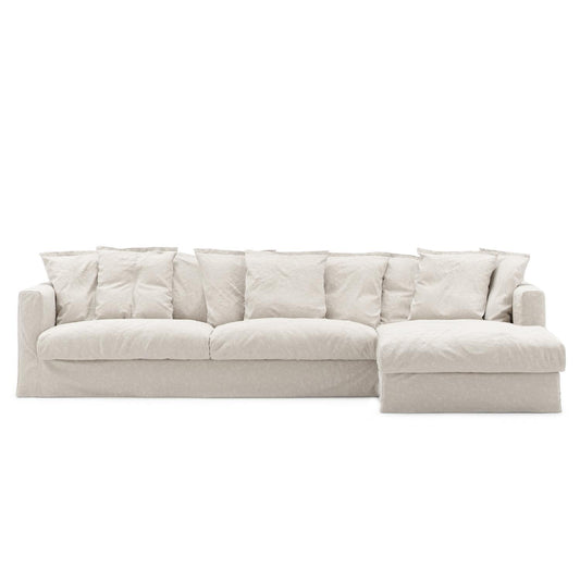 Decotique Le Grand Air 3-Seater Sofa with Right Chaise Cream White