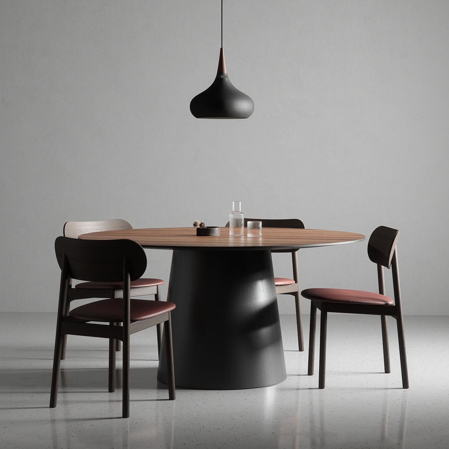 Decotique Elephant Dining Chair Dark Oak/Brown Leather