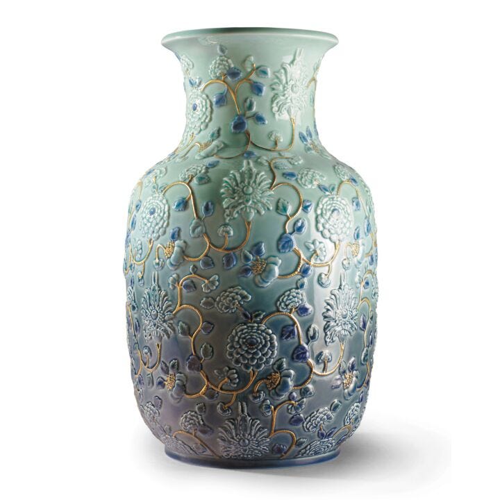 Peonies Vase by Lladró #Golden Lustre