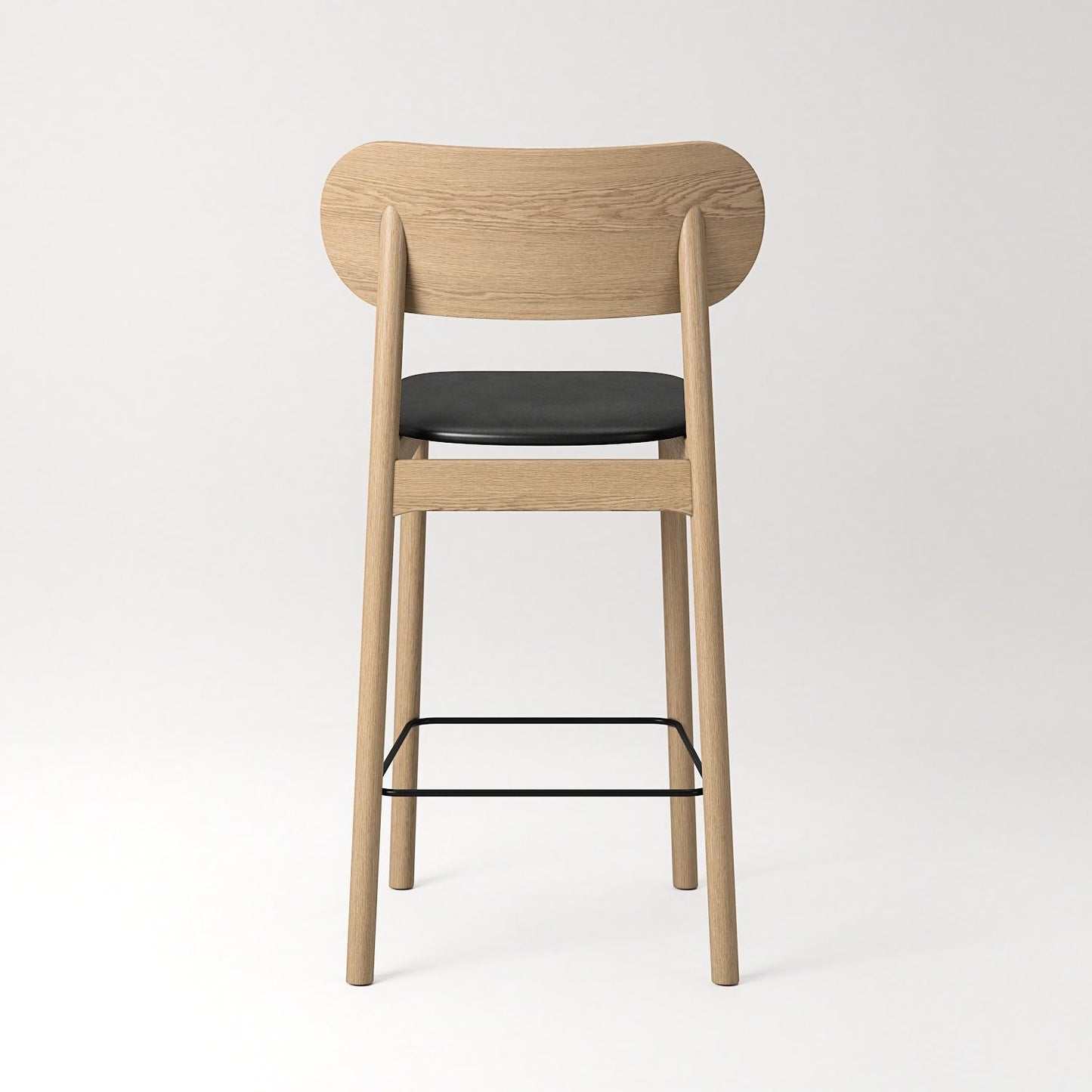 Decotique Elephant Bar Stool Natural Oak/Black Leather