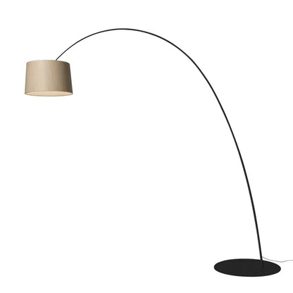 Twiggy Elle Wood - Led Arc Lamp With Metal Base And Oak Lampshade by Foscarini #Oak / Black