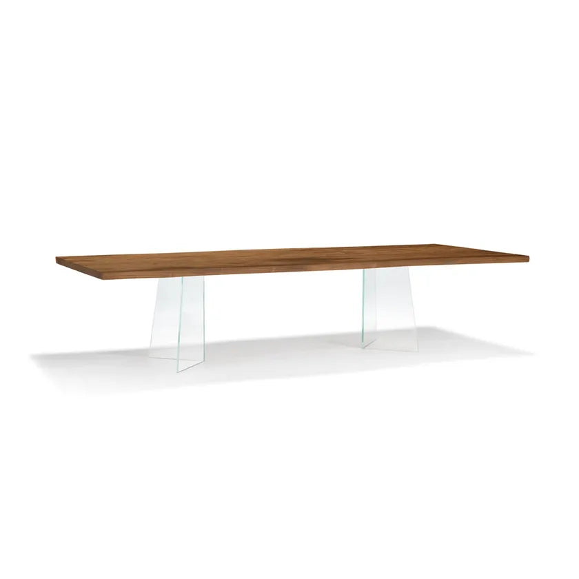 Vero Compact - V Glass - Rectangular Solid Wood Table by Arte Brotto
