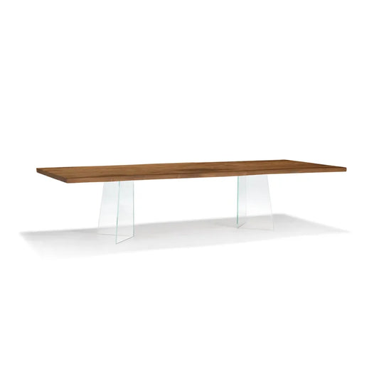 Vero Compact - V Glass - Rectangular Solid Wood Table by Arte Brotto
