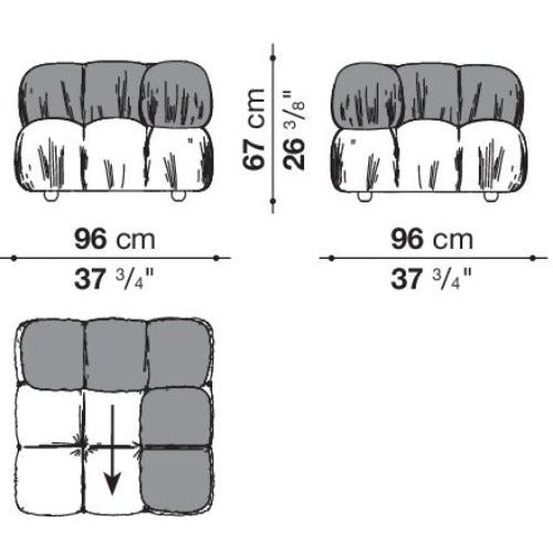 카멜레온다 모듈형 소파 Camaleonda Modular sectional tufted sofa