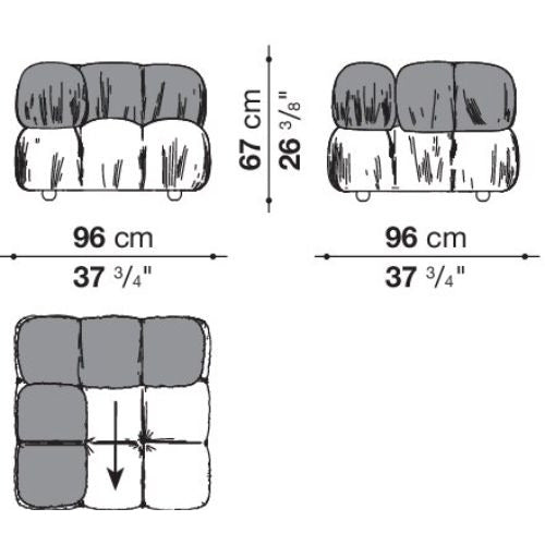 카멜레온다 모듈형 소파 Camaleonda Modular sectional tufted sofa
