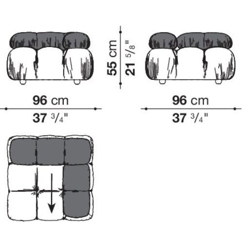 카멜레온다 모듈형 소파 Camaleonda Modular sectional tufted sofa