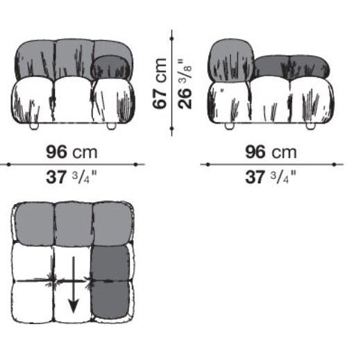 카멜레온다 모듈형 소파 Camaleonda Modular sectional tufted sofa