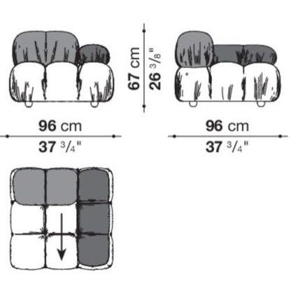 카멜레온다 모듈형 소파 Camaleonda Modular sectional tufted sofa