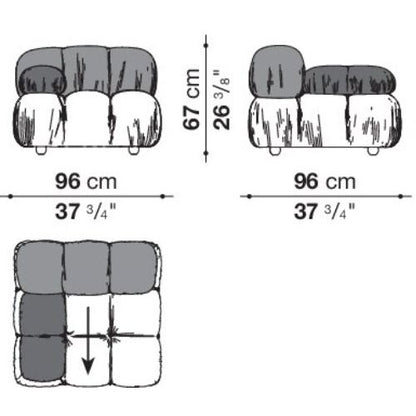 카멜레온다 모듈형 소파 Camaleonda Modular sectional tufted sofa