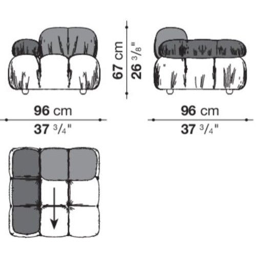 카멜레온다 모듈형 소파 Camaleonda Modular sectional tufted sofa