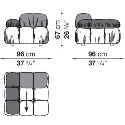카멜레온다 모듈형 소파 Camaleonda Modular sectional tufted sofa