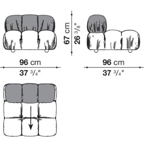 카멜레온다 모듈형 소파 Camaleonda Modular sectional tufted sofa