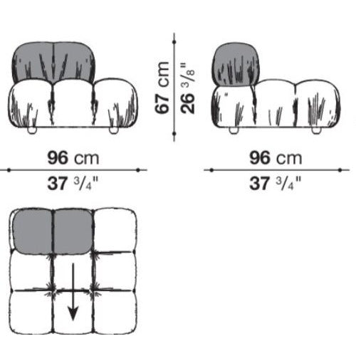 카멜레온다 모듈형 소파 Camaleonda Modular sectional tufted sofa