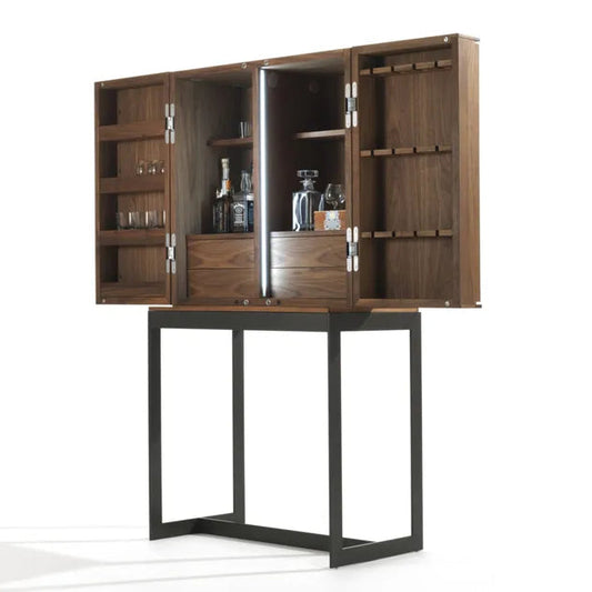 CAMBUSA FLY - Solid wood bar cabinet with integrated lighting