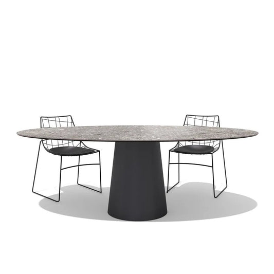 Totem Outdoor Elliptical  - Oval ceramic garden table