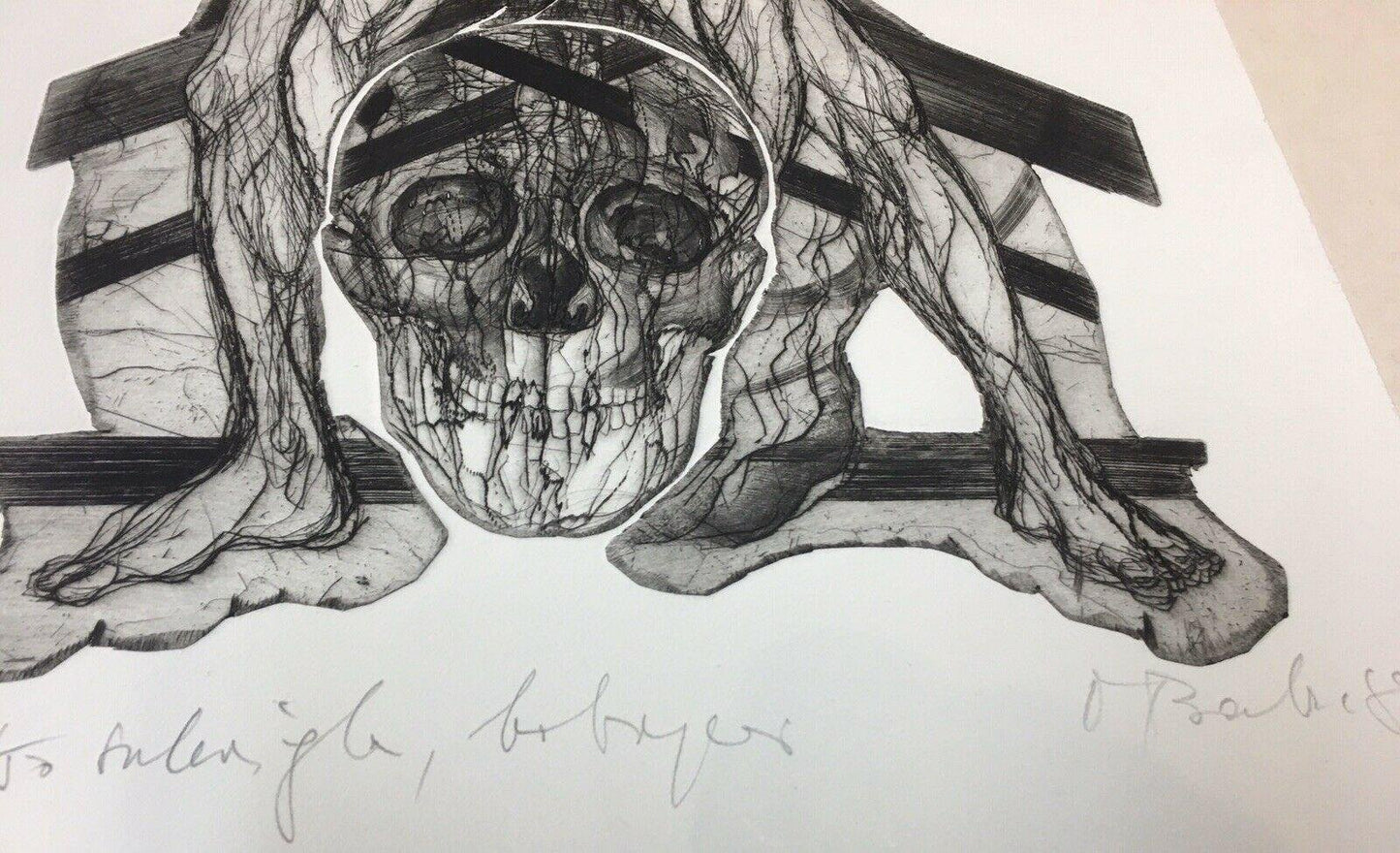 Babić Dubravka, Croatia Etching, Dance of Death Skull, 1987