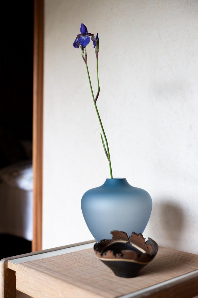 Baby Bloom Stacking Satin Pigeon Blue Vase by Pia Wüstenberg