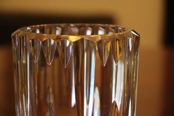 Baccarat Cut Clear Crystal Vase, 1970s-YF-1427633