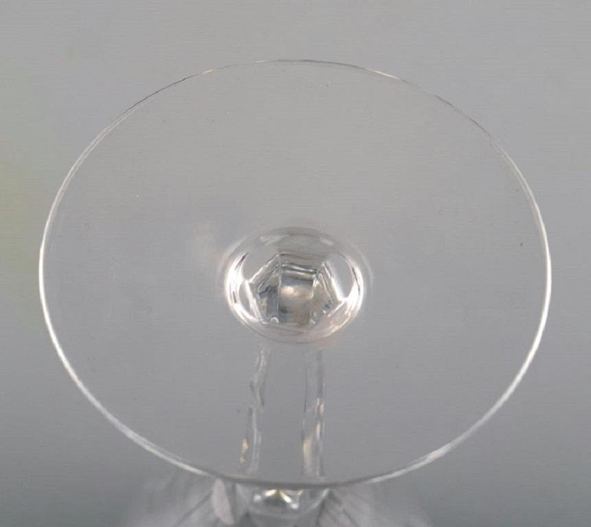 Baccarat Red Wine Glasses in Clear Mouth Blown Crystal Glass, France, Set of 9