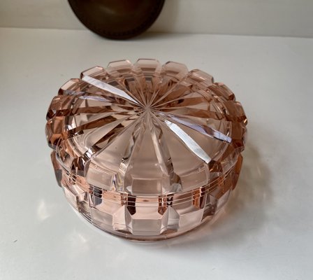 Baccarat Rose Crystal and Copper Dresser Jar, 1930s-LCR-1804152