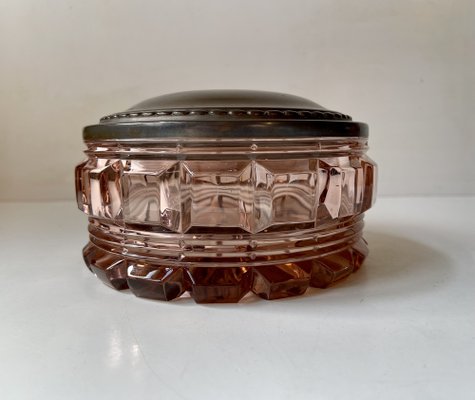 Baccarat Rose Crystal and Copper Dresser Jar, 1930s-LCR-1804152