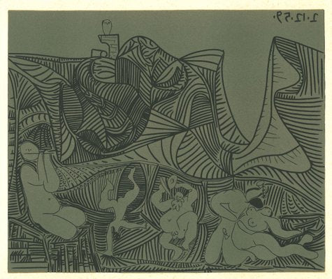 Bacchanale au Hibou - Linocut Reproduction After Pablo Picasso - 1962 1962-ZCI-761949