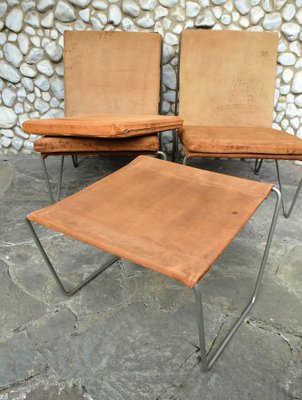 Bachelor Chairs & Ottoman by Verner Panton for Fritz Hansen, 1950s, Set of 3-ZM-979471