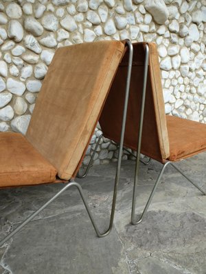 Bachelor Chairs & Ottoman by Verner Panton for Fritz Hansen, 1950s, Set of 3-ZM-979471