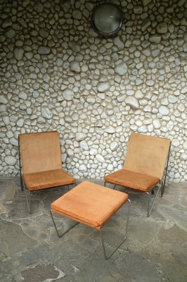 Bachelor Chairs & Ottoman by Verner Panton for Fritz Hansen, 1950s, Set of 3-ZM-979471