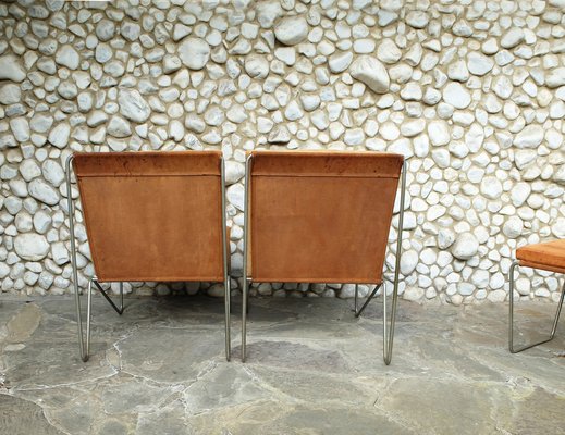 Bachelor Chairs & Ottoman by Verner Panton for Fritz Hansen, 1950s, Set of 3-ZM-979471