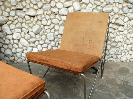 Bachelor Chairs & Ottoman by Verner Panton for Fritz Hansen, 1950s, Set of 3-ZM-979471