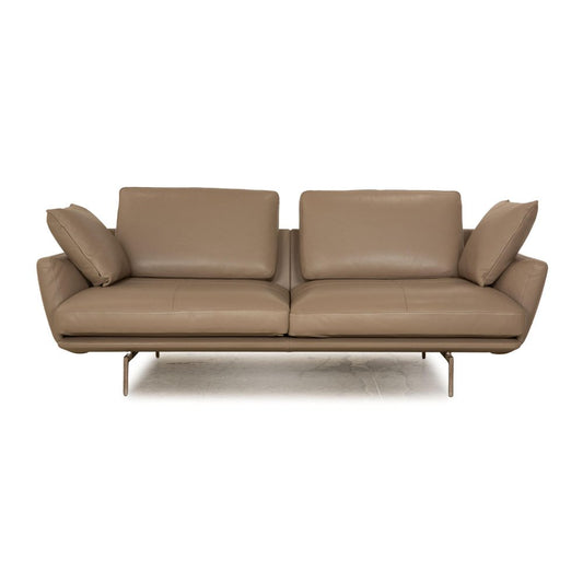 Back Leather Two Seater Grey Taupe Sofa from Poltrona Frau