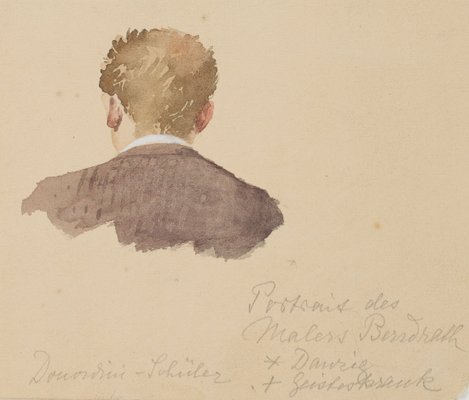 Background View of the Painter Arthur Bendrat, 20th-century, Watercolor-OJR-1273404