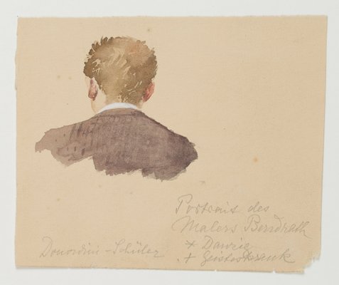 Background View of the Painter Arthur Bendrat, 20th-century, Watercolor-OJR-1273404