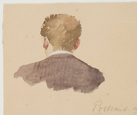 Background View of the Painter Arthur Bendrat, 20th-century, Watercolor-OJR-1273404