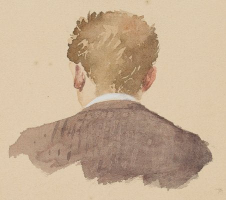 Background View of the Painter Arthur Bendrat, 20th-century, Watercolor-OJR-1273404