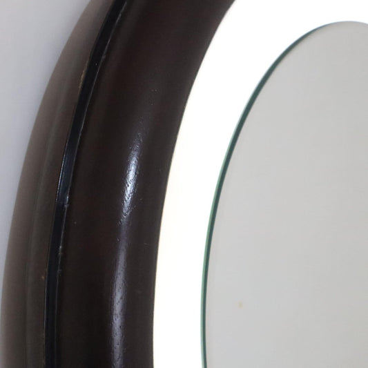 Backlit Mirror in Dark Brown Color, 1970s