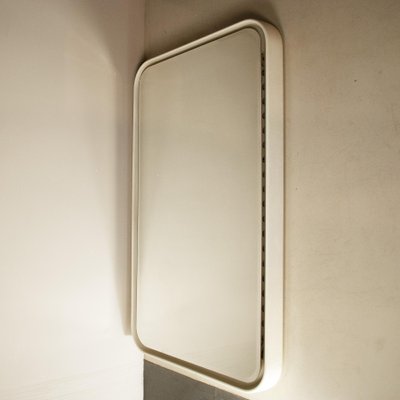 Backlit Mirror with Curved Wooden Frame-JQO-1184508