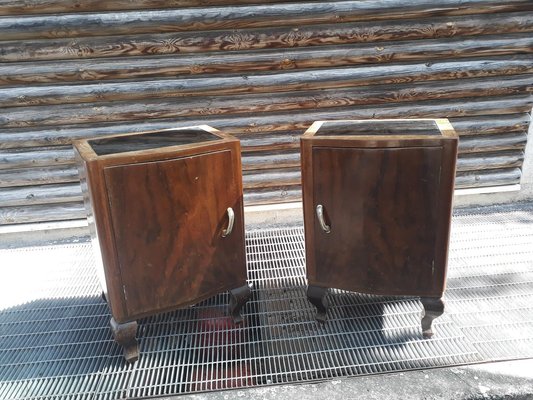 Bakelite Nightstands with Metal Handles, 1940s, Set of 2-RAQ-1389086