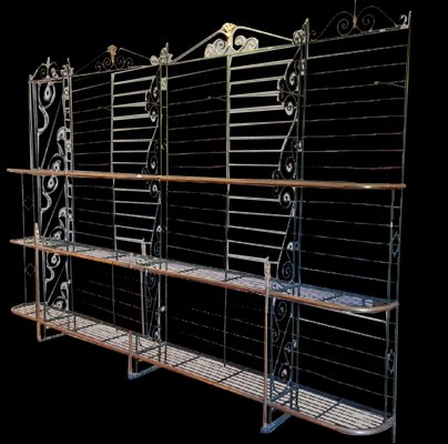 Bakers Shelf in Wrought Iron and Brass, 1900s-SIZ-1789180