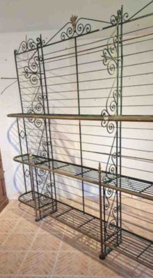 Bakers Shelf in Wrought Iron and Brass, 1900s-SIZ-1789180