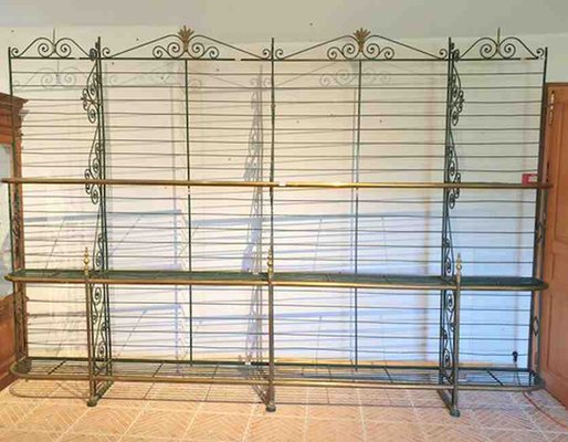 Bakers Shelf in Wrought Iron and Brass, 1900s-SIZ-1789180