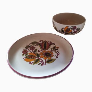 Bali Dish and Bowl, Belgium, 1970s, Set of 2-GSF-1806841