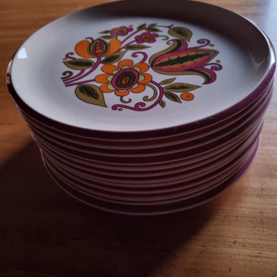 Bali Flat Plates from Boch, Belgium, 1970s, Set of 12-GSF-1806351