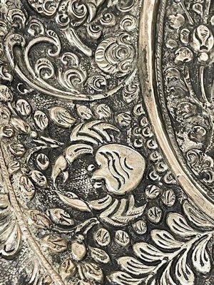 Balinese Yogya Silver Oval Dish with Scene of Indonesian God and Animals, 1890s-UCH-1740151