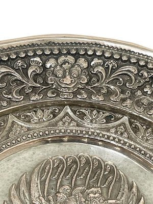 Balinese Yogya Silver Plate with Garuda Bird-UCH-1734576