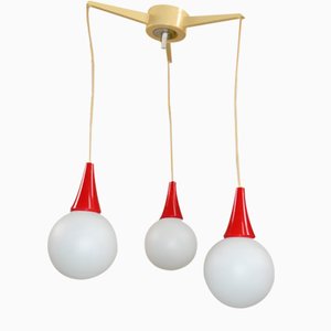 Ball White and Red 3 Flame Frosted Glass Cascade Lamp-AFE-1819919